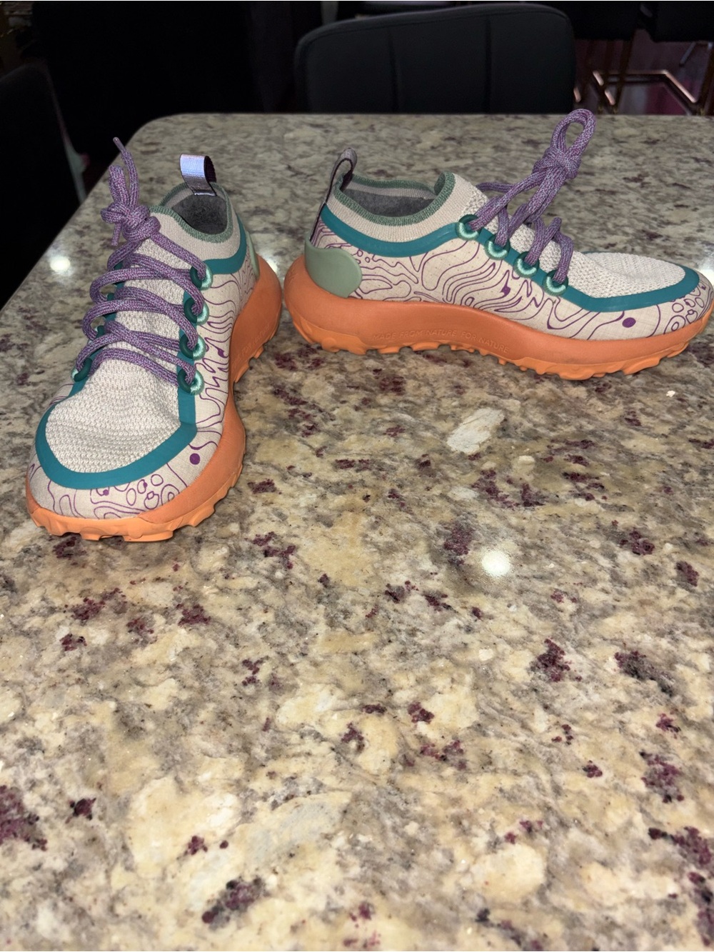 Allbirds Swiftlite Trainer in Beige with Teal, Purple & Orange Accents - Picture 4 of 10